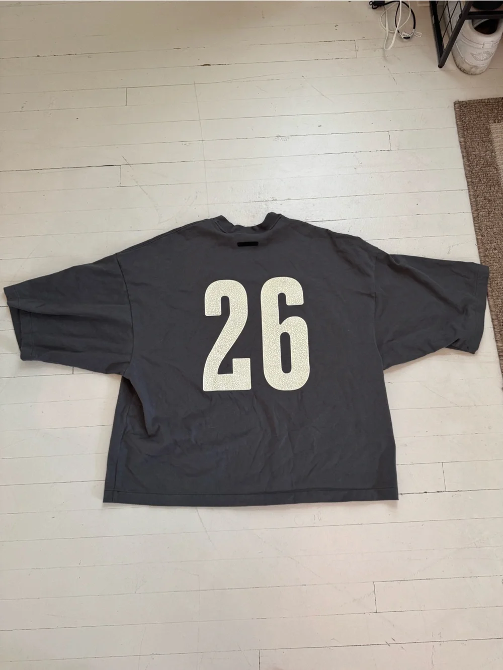 Fear of God Black Tee with White Script Logo